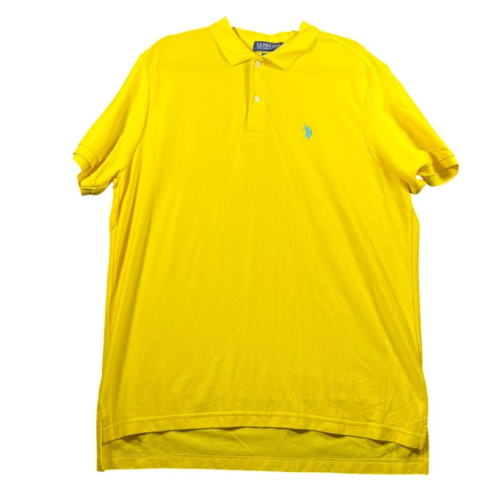 U.S. Polo Assn. Men's Performance Pique Polo Shirt Yellow Size XL